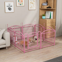 Indoor Outdoor 24 Inch 8 Panel Heavy Duty Metal Dog Playpen With Doors For Small Medium Large Dogs Foldable Pet Exercise Fence