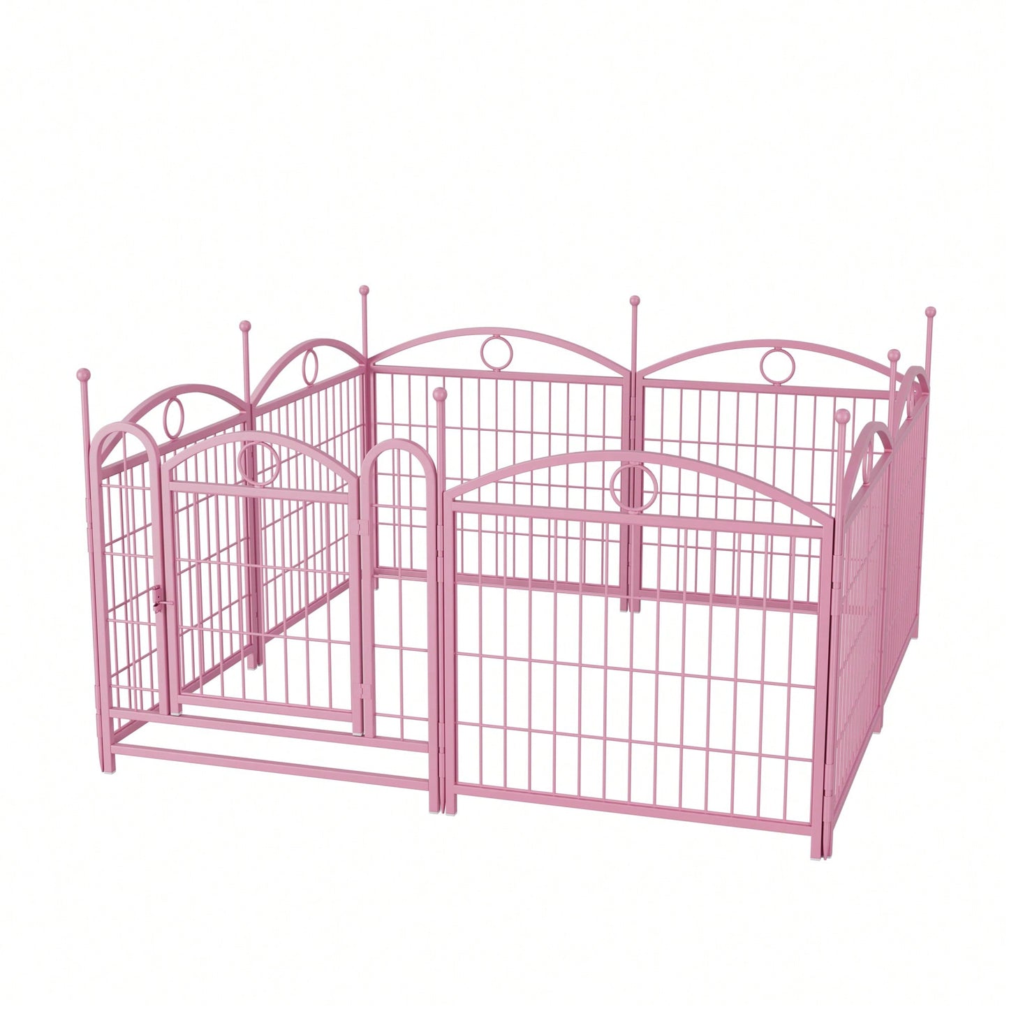 Indoor Outdoor 24 Inch 8 Panel Heavy Duty Metal Dog Playpen With Doors For Small Medium Large Dogs Foldable Pet Exercise Fence