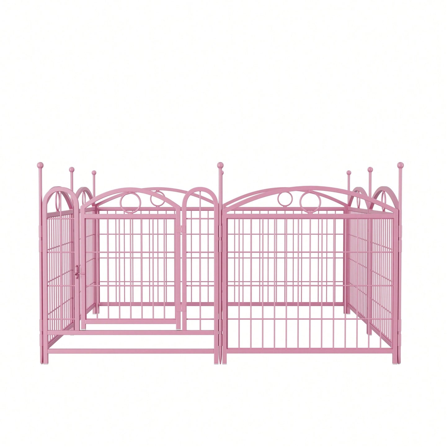 Indoor Outdoor 24 Inch 8 Panel Heavy Duty Metal Dog Playpen With Doors For Small Medium Large Dogs Foldable Pet Exercise Fence