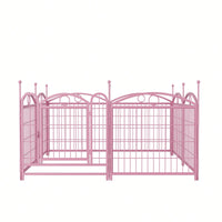 Indoor Outdoor 24 Inch 8 Panel Heavy Duty Metal Dog Playpen With Doors For Small Medium Large Dogs Foldable Pet Exercise Fence