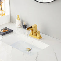 Brushed Gold Widespread Bathroom Sink Faucet With Elegant Design And Easy Installation