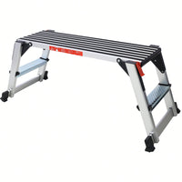Heavy-Duty Aluminum Folding Work Bench And Stool Ladder With Non-Slip Surface 330lbs Capacity
