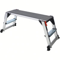 Heavy-Duty Aluminum Folding Work Bench And Stool Ladder With Non-Slip Surface 330lbs Capacity