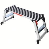 Heavy-Duty Aluminum Folding Work Bench And Stool Ladder With Non-Slip Surface 330lbs Capacity
