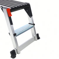 Heavy-Duty Aluminum Folding Work Bench And Stool Ladder With Non-Slip Surface 330lbs Capacity