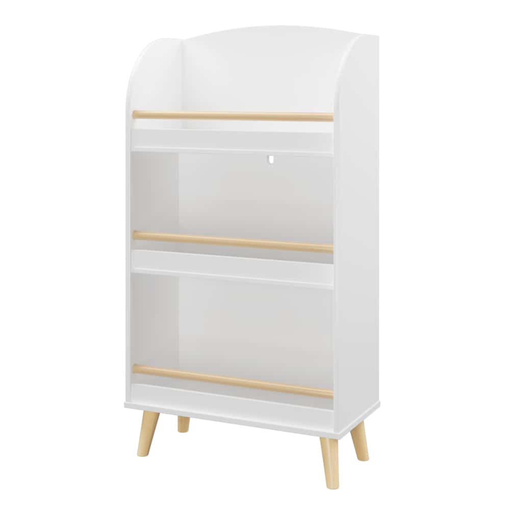 3-Tier White Bookcase For Kids - Stylish Book Organizer And Toy Storage Cabinet