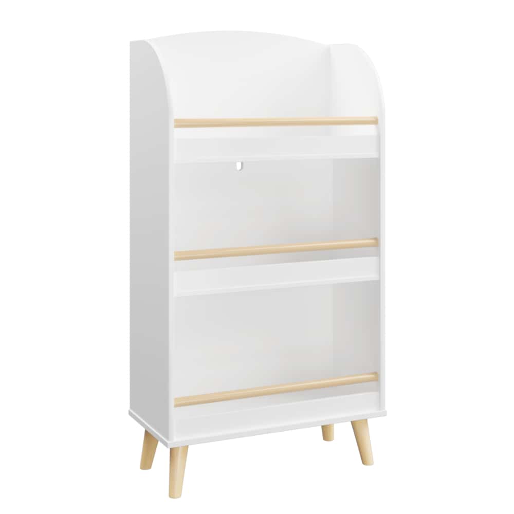 3-Tier White Bookcase For Kids - Stylish Book Organizer And Toy Storage Cabinet