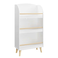 3-Tier White Bookcase For Kids - Stylish Book Organizer And Toy Storage Cabinet