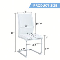 Set Of 4 High Resilience Black PU Dining Chairs With Arched Silver Metal Legs