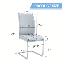 Set Of 4 High Resilience Black PU Dining Chairs With Arched Silver Metal Legs