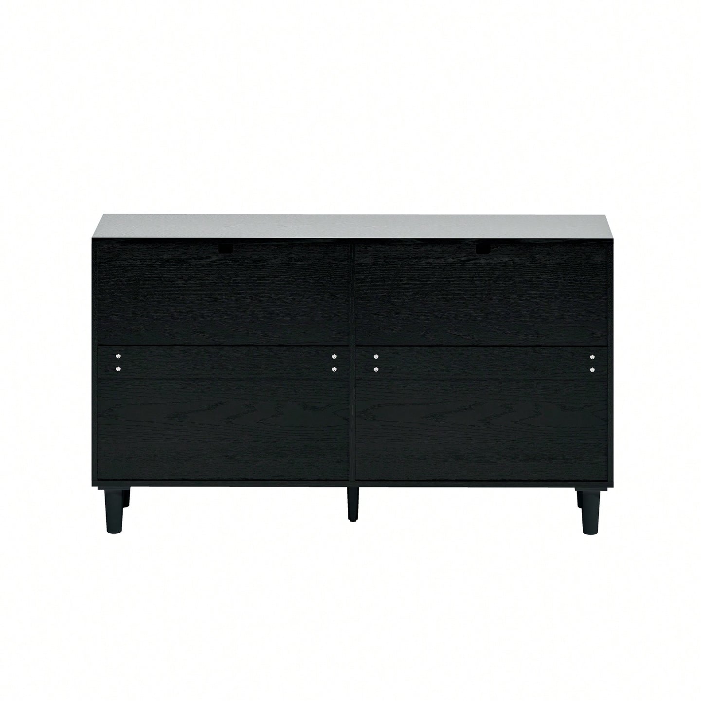 Natural 51 Inch Rattan Dresser with 6 Drawers Stylish Storage Versatile Clothes Cabinet with Metal Handles and Wood Legs