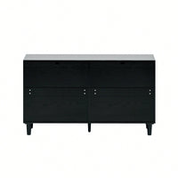 Natural 51 Inch Rattan Dresser with 6 Drawers Stylish Storage Versatile Clothes Cabinet with Metal Handles and Wood Legs