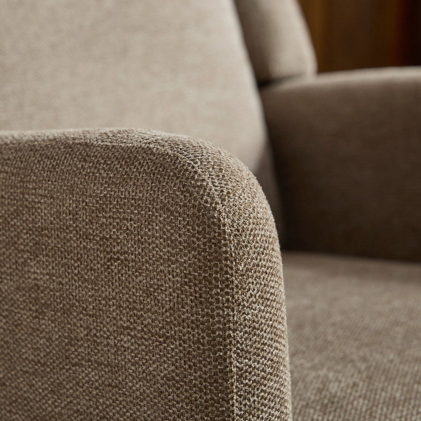 Beige High Back Upholstered Accent Chair For Living Room Bedroom Office Modern Club Armchair With Wood Legs