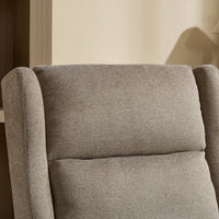 Beige High Back Upholstered Accent Chair For Living Room Bedroom Office Modern Club Armchair With Wood Legs