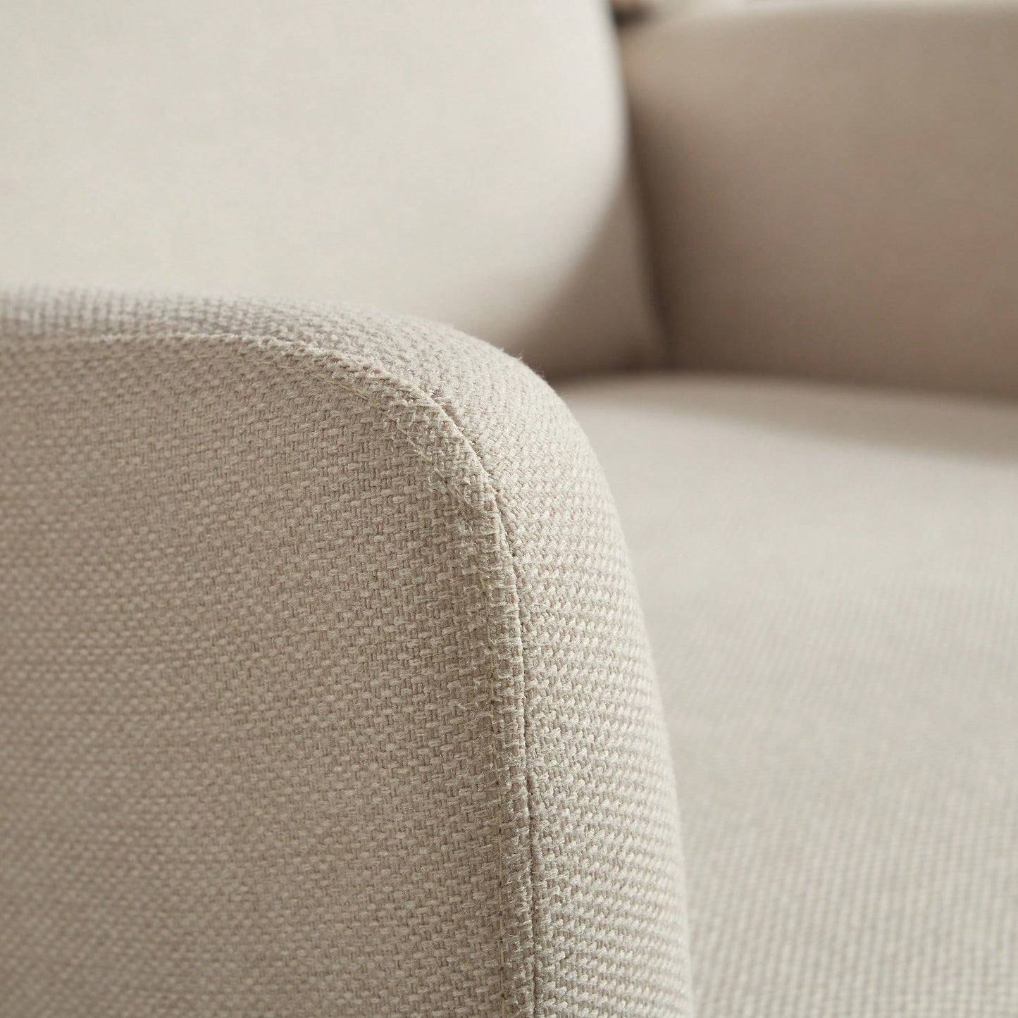 Beige High Back Upholstered Accent Chair For Living Room Bedroom Office Modern Club Armchair With Wood Legs
