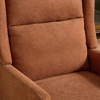 Beige High Back Upholstered Accent Chair For Living Room Bedroom Office Modern Club Armchair With Wood Legs