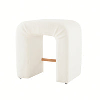 Set Of 2 Cream Boucle Stools For Kitchen Island Dining Chairs 24 Inch Height