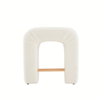 Set Of 2 Cream Boucle Stools For Kitchen Island Dining Chairs 24 Inch Height