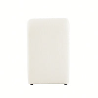 Set Of 2 Cream Boucle Stools For Kitchen Island Dining Chairs 24 Inch Height