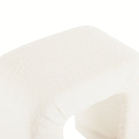 Set Of 2 Cream Boucle Stools For Kitchen Island Dining Chairs 24 Inch Height