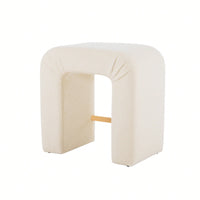 Set Of 2 Cream Boucle Stools For Kitchen Island Dining Chairs 24 Inch Height