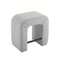 Set Of 2 Cream Boucle Stools For Kitchen Island Dining Chairs 24 Inch Height