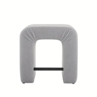 Set Of 2 Cream Boucle Stools For Kitchen Island Dining Chairs 24 Inch Height