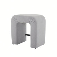Set Of 2 Cream Boucle Stools For Kitchen Island Dining Chairs 24 Inch Height