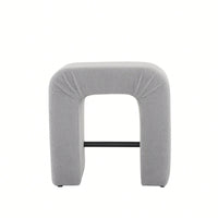 Set Of 2 Cream Boucle Stools For Kitchen Island Dining Chairs 24 Inch Height