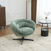 Chenille Upholstered 360° Swivel Accent Chair With Removable Cushion For Living Room Bedroom Office Reading Corner In Brown