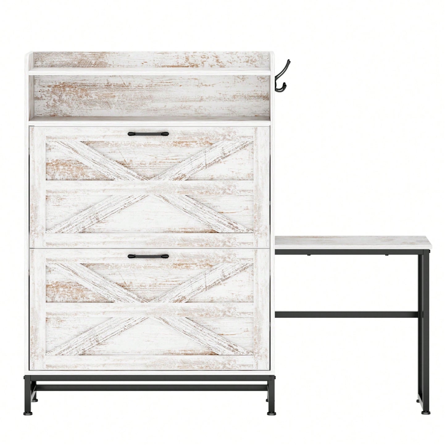 Stylish White Shoe Cabinet For Entryway And Balcony Storage With Large Capacity Shoe Rack