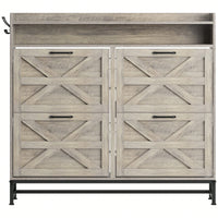 Stylish Grey Shoe Cabinet For Entryway And Balcony Storage, Large Capacity Shoe Rack For Organized Footwear