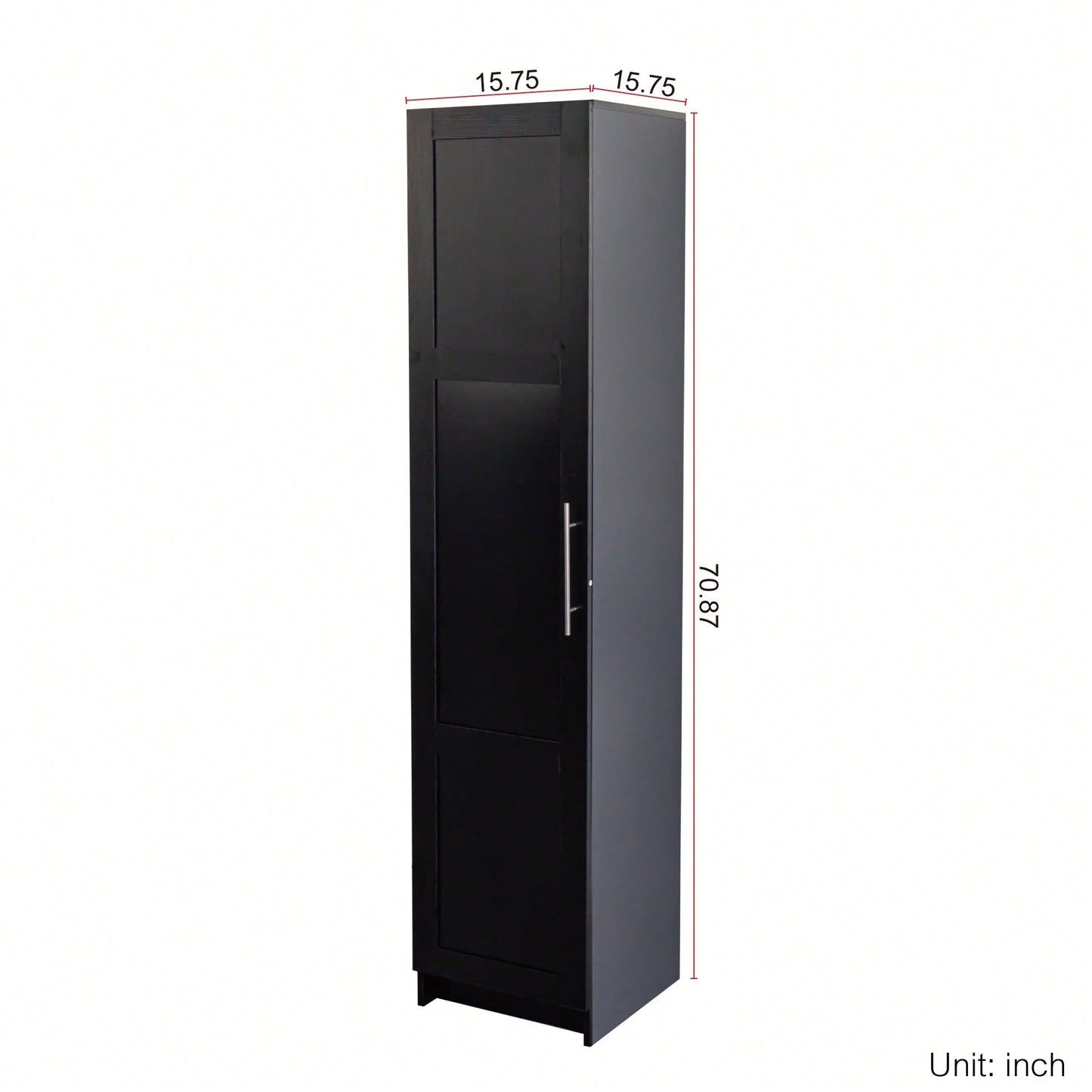 Vertical Wall Mounted Storage Cabinet For Organized Living 15.75 D X 15.75 W X 70.87 H Black Finish