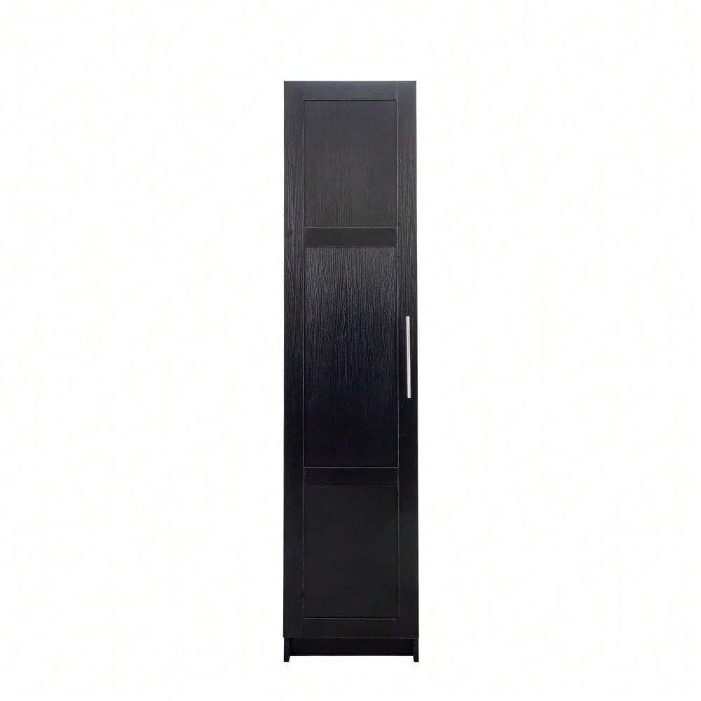 Vertical Wall Mounted Storage Cabinet For Organized Living 15.75 D X 15.75 W X 70.87 H Black Finish