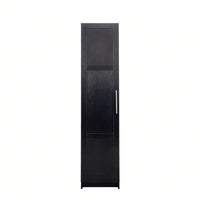 Vertical Wall Mounted Storage Cabinet For Organized Living 15.75 D X 15.75 W X 70.87 H Black Finish