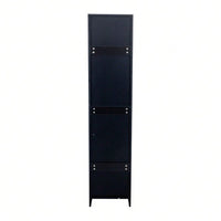 Vertical Wall Mounted Storage Cabinet For Organized Living 15.75 D X 15.75 W X 70.87 H Black Finish