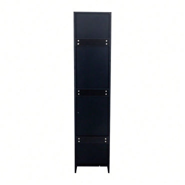 Vertical Wall Mounted Storage Cabinet For Organized Living 15.75 D X 15.75 W X 70.87 H Black Finish