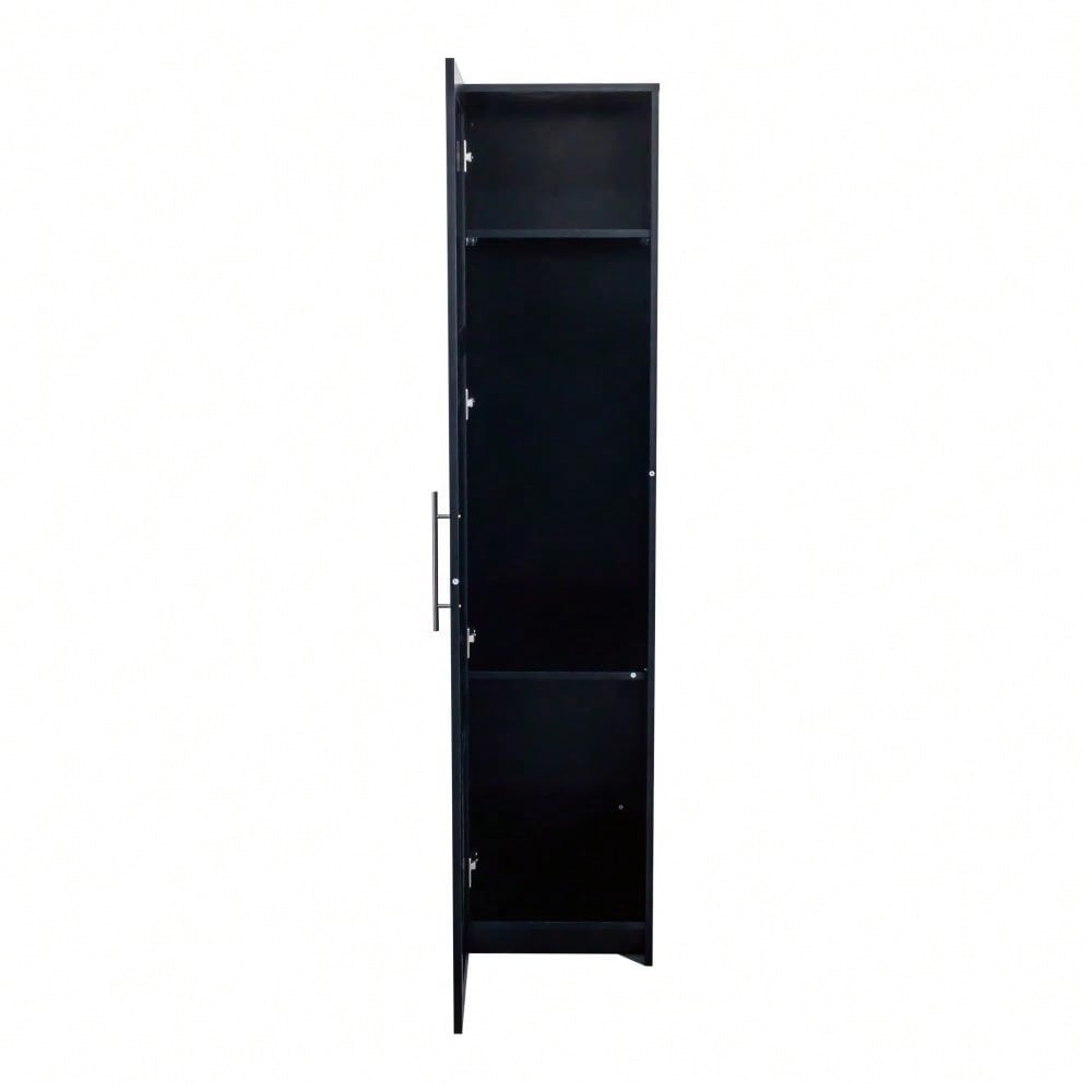 Vertical Wall Mounted Storage Cabinet For Organized Living 15.75 D X 15.75 W X 70.87 H Black Finish