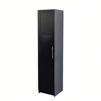 Vertical Wall Mounted Storage Cabinet For Organized Living 15.75 D X 15.75 W X 70.87 H Black Finish