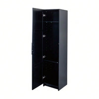 Vertical Wall Mounted Storage Cabinet For Organized Living 15.75 D X 15.75 W X 70.87 H Black Finish