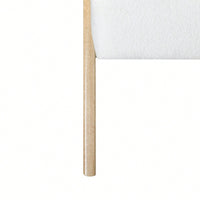 Minimalist White Upholstered Accent Chair With Solid Wood Frame For Living Room Bedroom Or Office