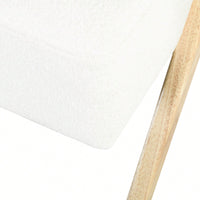 Minimalist White Upholstered Accent Chair With Solid Wood Frame For Living Room Bedroom Or Office