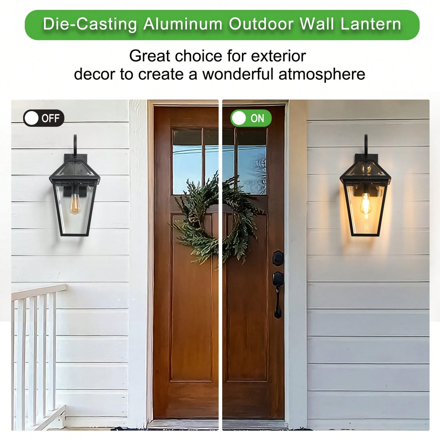 Outdoor Waterproof Wall Lamp Set For Multiple Light Bulb Types - 2 Pack