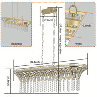 Elegant Oval Crystal Chandelier For Modern Kitchen Island Lighting In Champagne Gold Finish