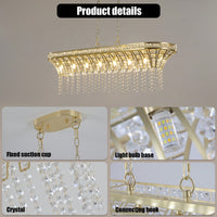 Elegant Oval Crystal Chandelier For Modern Kitchen Island Lighting In Champagne Gold Finish
