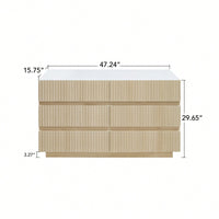 Modern 6 Drawer Dresser With LED Lighting And Organizer For Bedroom Living Room Hallway
