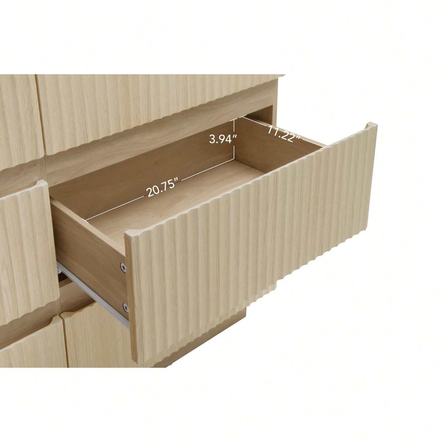 Modern 6 Drawer Dresser With LED Lighting And Organizer For Bedroom Living Room Hallway