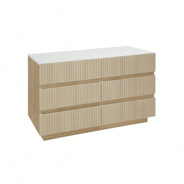 Modern 6 Drawer Dresser With LED Lighting And Organizer For Bedroom Living Room Hallway