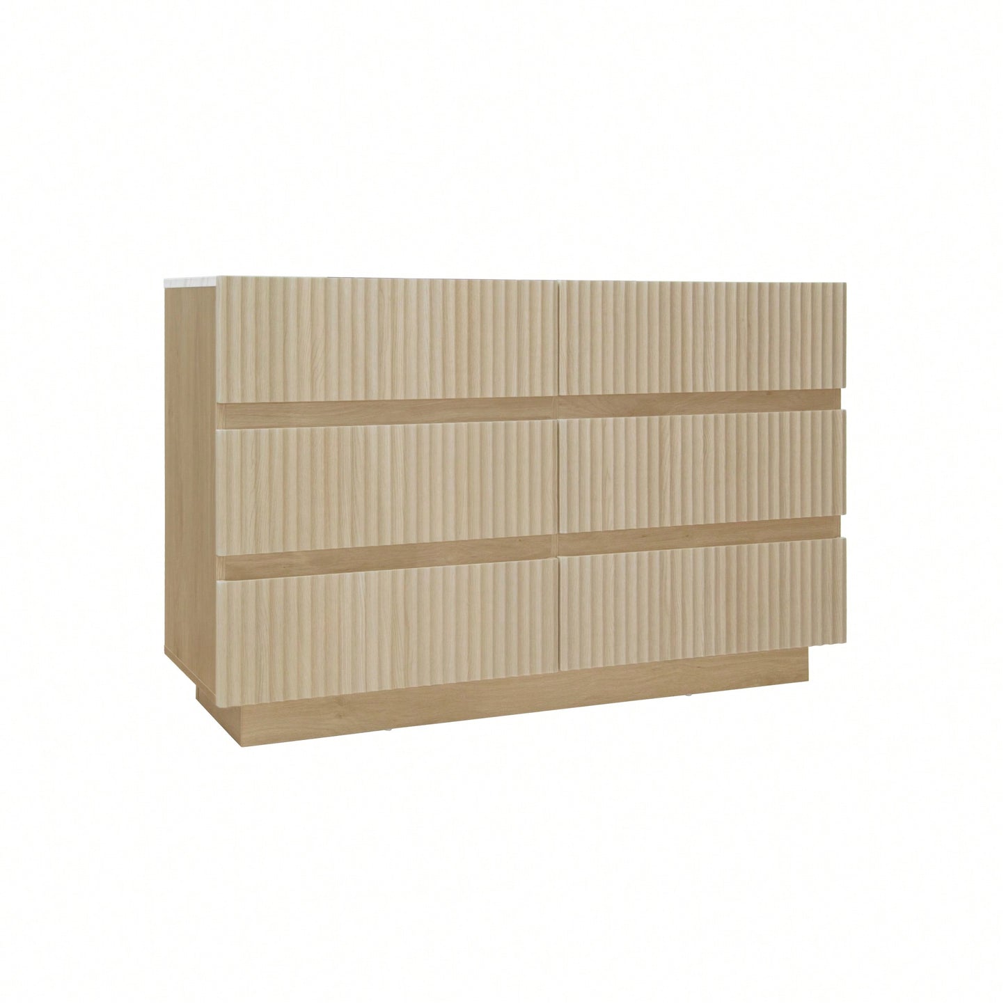 Modern 6 Drawer Dresser With LED Lighting And Organizer For Bedroom Living Room Hallway