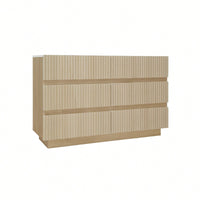 Modern 6 Drawer Dresser With LED Lighting And Organizer For Bedroom Living Room Hallway